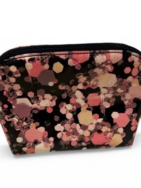 kate spade Pink and Black Abstract Floral Cosmetic Pouch